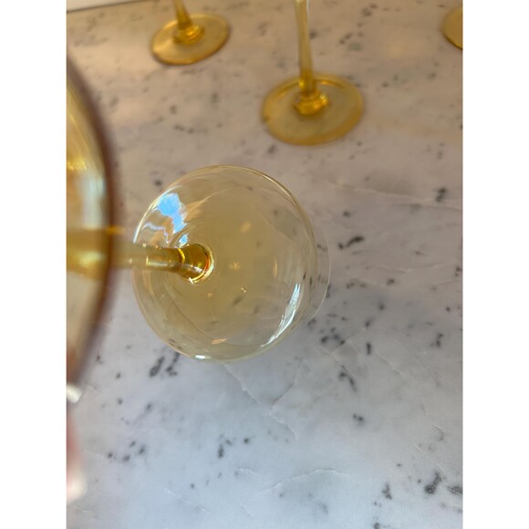 6 Italian Handblown Amber Apertif Glasses Possibly Carlo Moretti - Picture 5 of 10